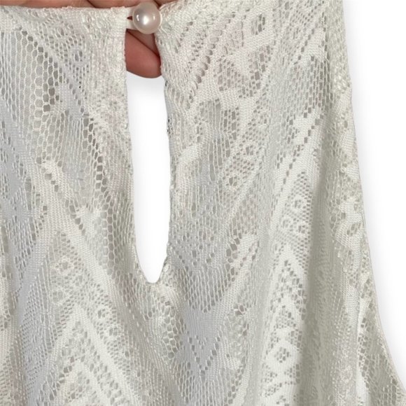 NWT Lily Rose | Halter High Neck White Maxi Dress w/ Lace Overlay | Sz Juniors L - Picture 9 of 16